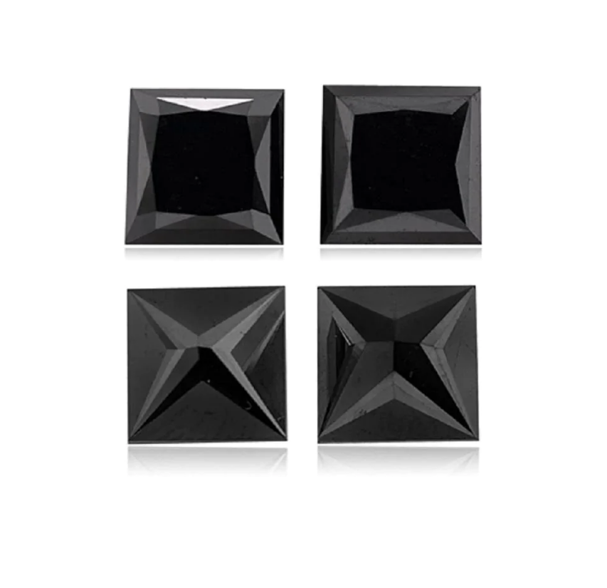 1.00 ct Natural Princess Cut Loose Diamond, Fancy Black Color